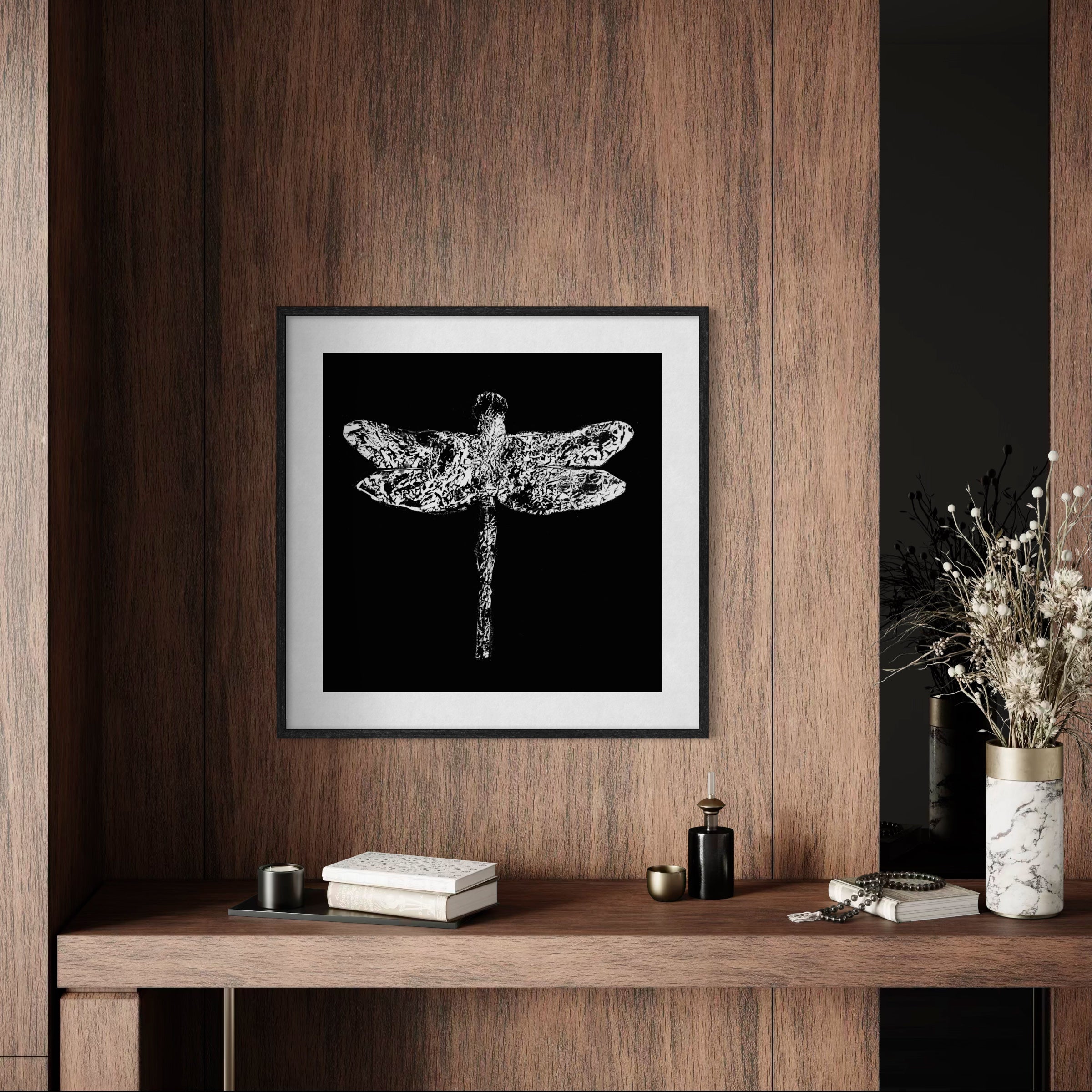 Dragonfly black - Print auf Papier