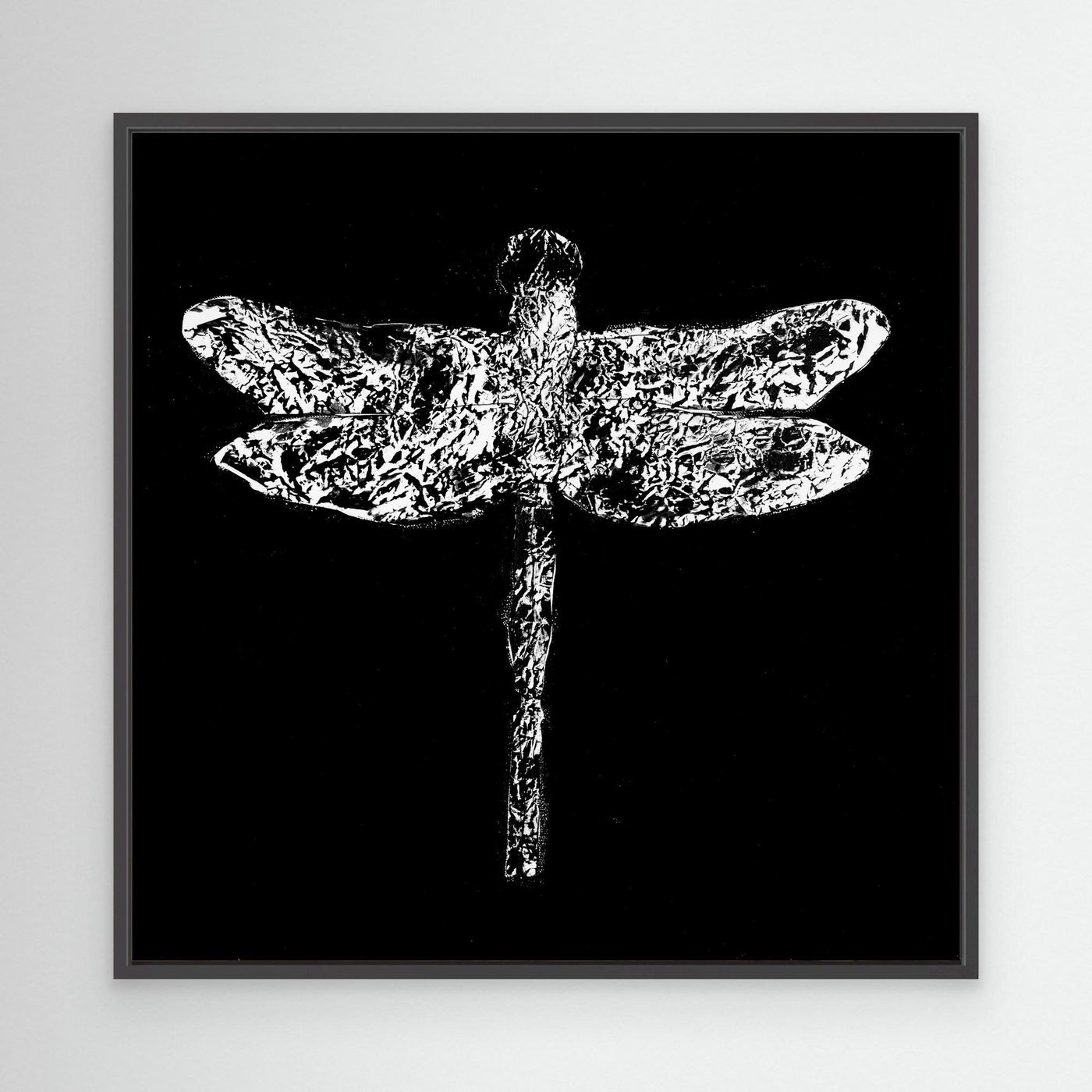 Dragonfly black - Druck auf Leinwand