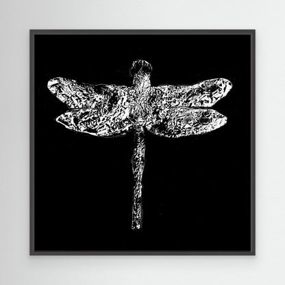 Dragonfly black - Druck auf Leinwand