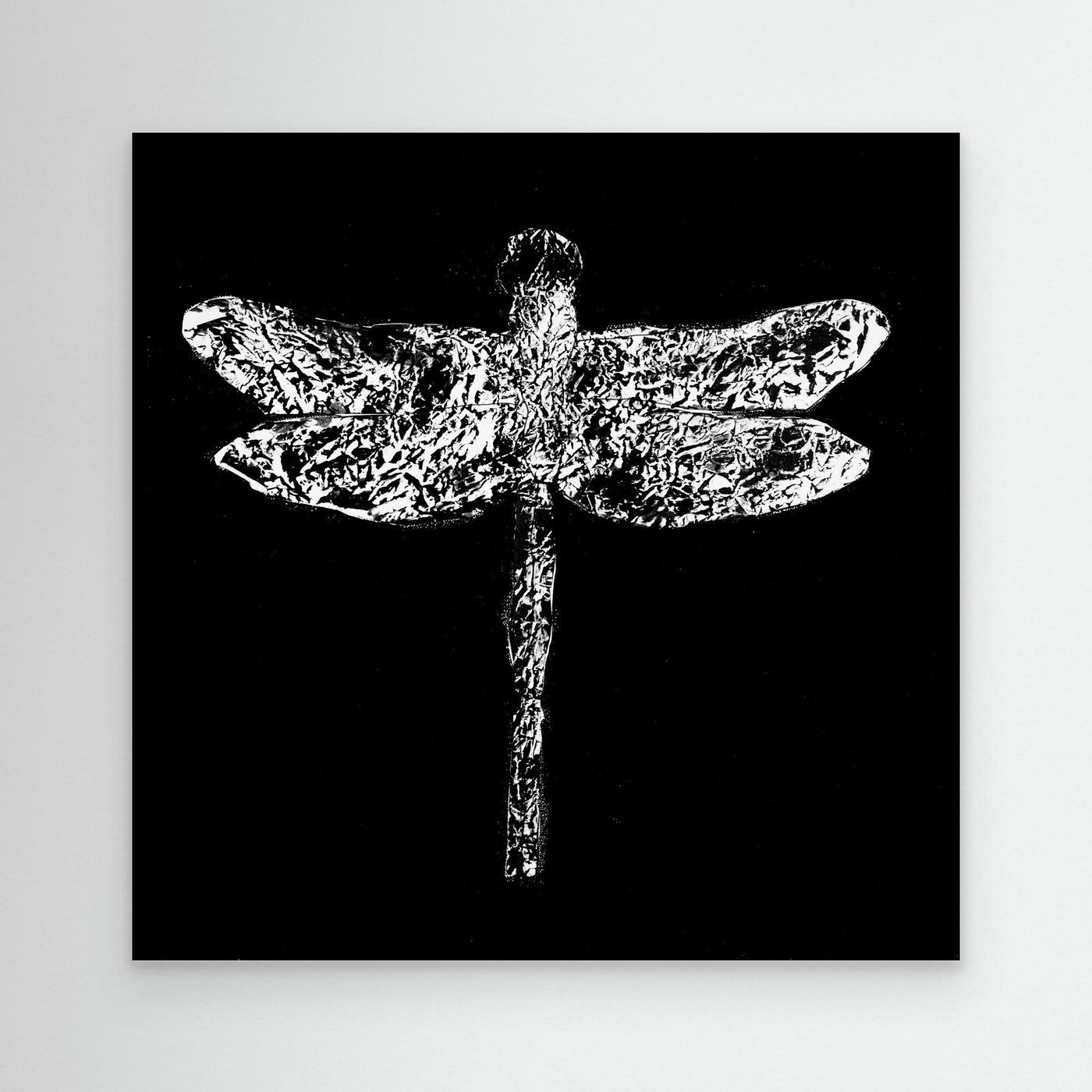 Dragonfly black - Druck auf Leinwand