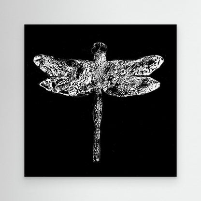 Dragonfly black - Druck auf Leinwand