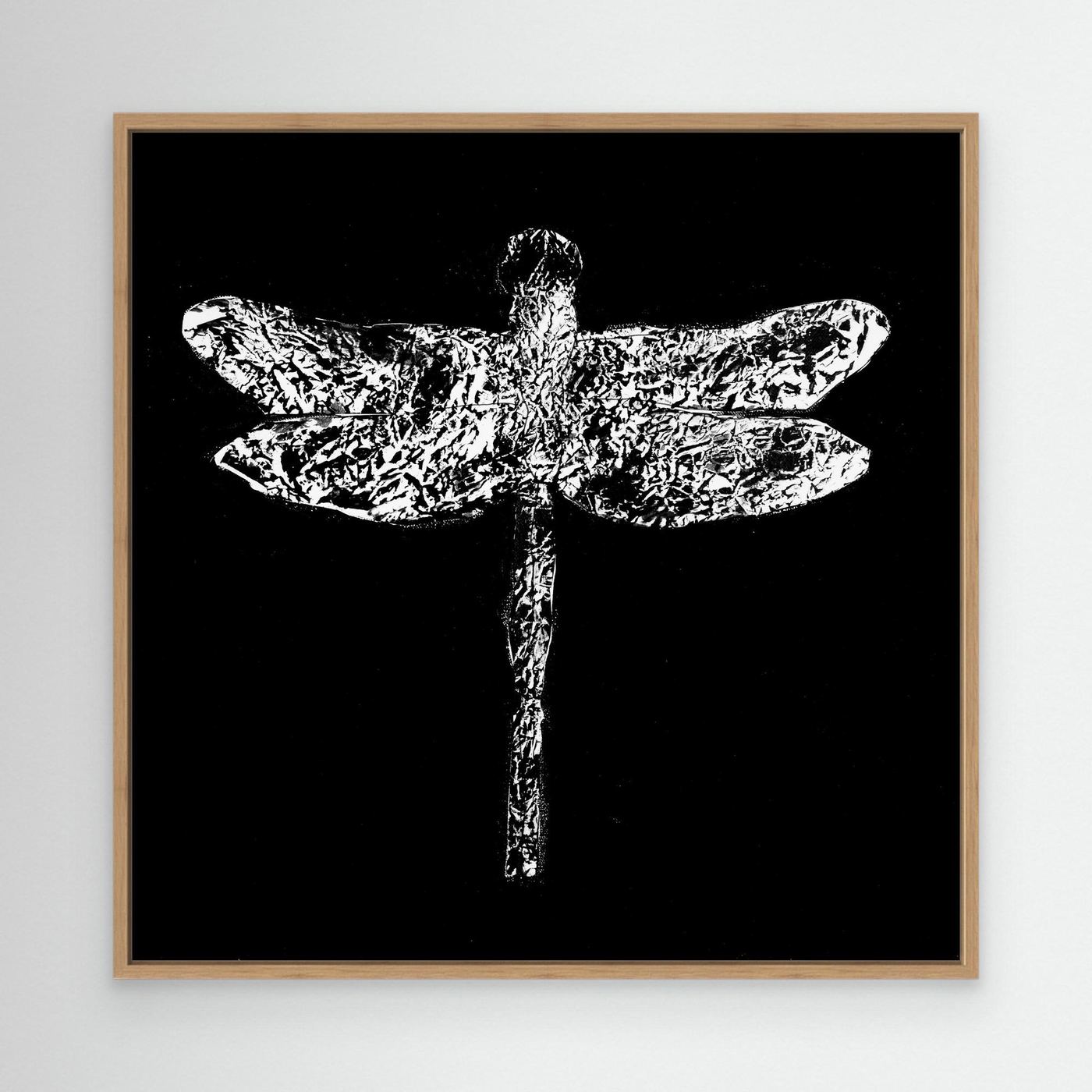 Dragonfly black - Druck auf Leinwand