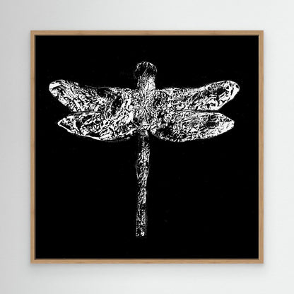 Dragonfly black - Druck auf Leinwand
