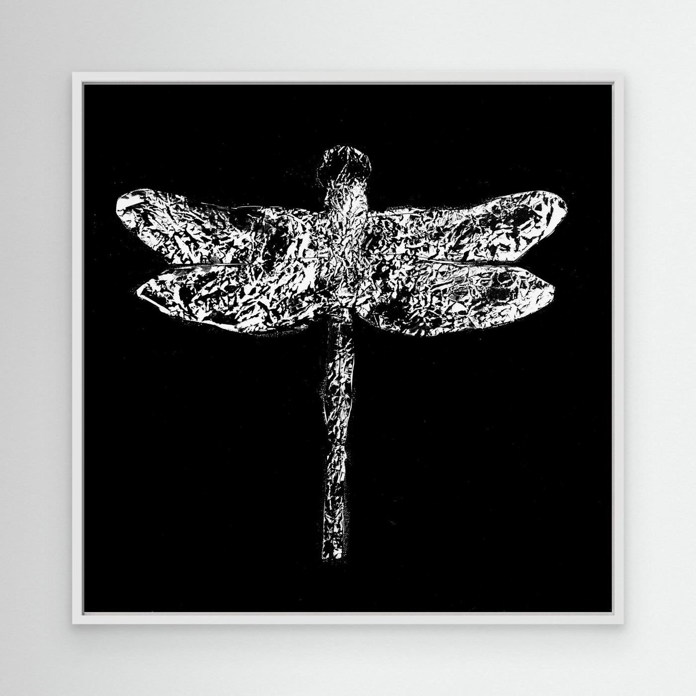 Dragonfly black - Druck auf Leinwand